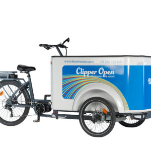 Vélo cargo triporteur à assistance électrique, caisson ABS, Clipper Open
