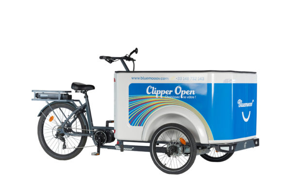 Vélo cargo triporteur à assistance électrique, caisson ABS, Clipper Open