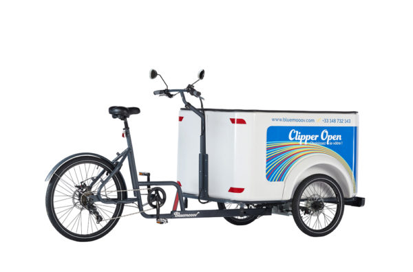 Vélo cargo triporteur mécanique, caisson ABS, Clipper Open