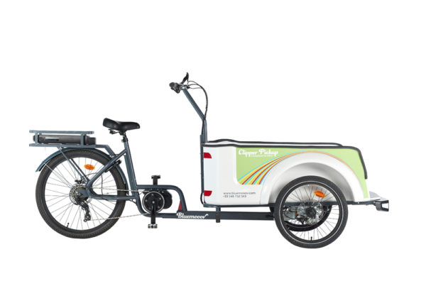 Vélo cargo triporteur à assistance électrique, caisson ABS, Clipper Pickup