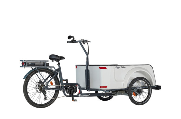 Vélo cargo triporteur à assistance électrique, caisson ABS, Clipper Pickup