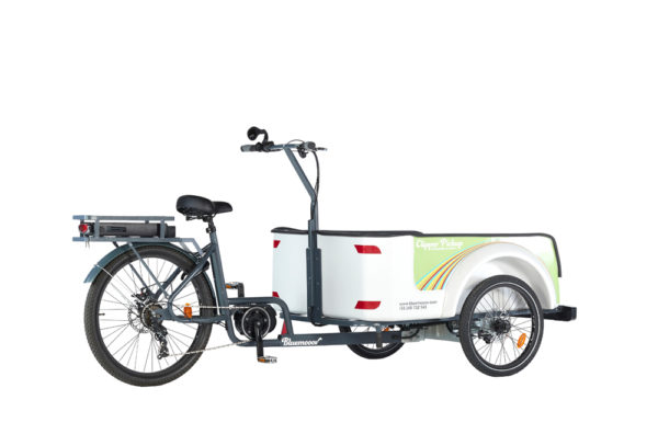 Vélo cargo triporteur à assistance électrique, caisson ABS, Clipper Pickup