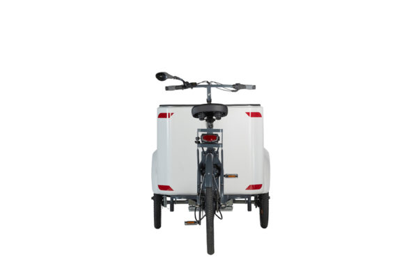 Vélo cargo triporteur à assistance électrique, caisson ABS, Ketch Open Enviolo