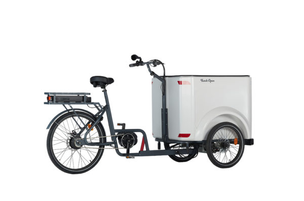 Vélo cargo triporteur à assistance électrique, caisson ABS, Ketch Open Enviolo