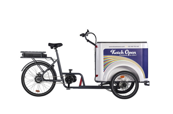 Vélo cargo triporteur à assistance électrique, caisson ABS, Ketch Open Enviolo