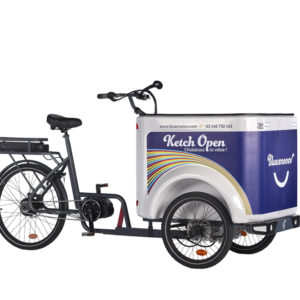 Vélo cargo triporteur à assistance électrique, caisson ABS, Ketch Open Enviolo