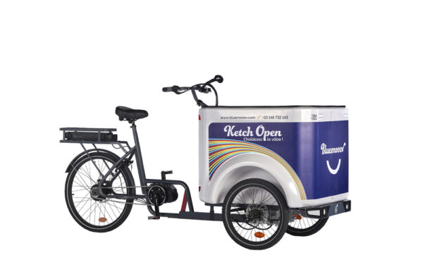 Vélo cargo triporteur à assistance électrique, caisson ABS, Ketch Open Enviolo