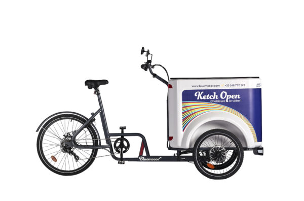 Vélo cargo triporteur mécanique, caisson ABS, Ketch Open