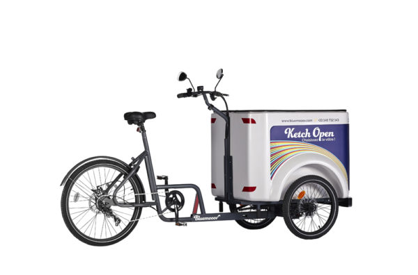 Vélo cargo triporteur mécanique, caisson ABS, Ketch Open