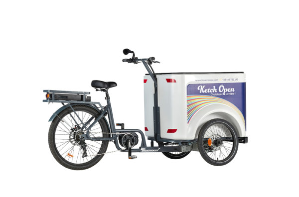 Vélo cargo triporteur à assistance électrique, caisson ABS, Ketch Open Shimano