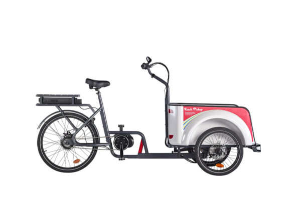 Vélo cargo triporteur à assistance électrique, caisson ABS, Ketch Pickup Enviolo