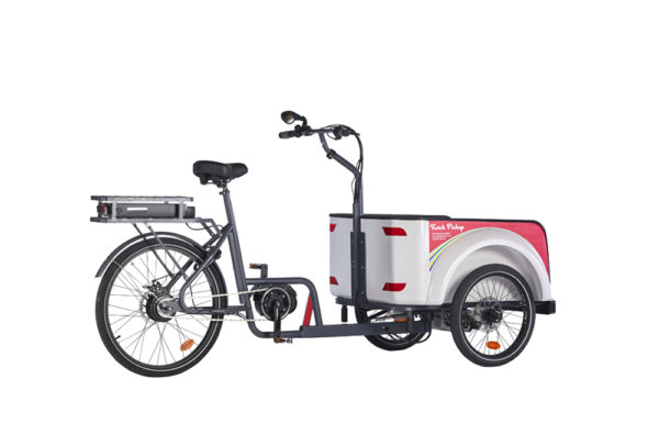 Vélo cargo triporteur à assistance électrique, caisson ABS, Ketch Pickup Enviolo