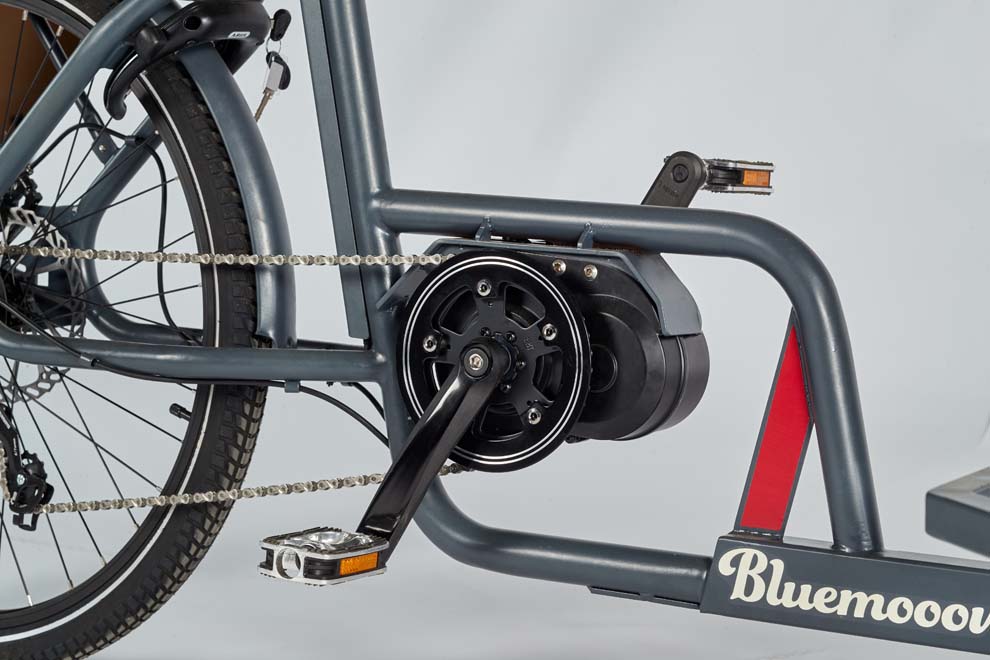 Pédalier assistance électrique - Vélo cargo électrique professionnel Bluemooov